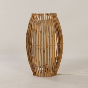 Vintage Bamboe Vloer- of Tafellamp, 1970s