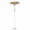 Vintage Vloerlamp met Glasvezel Kap en Messing Tripod Staander, 1950s