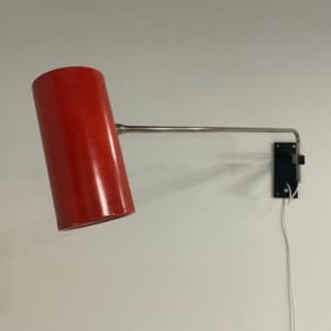 Rode Wandlamp Model 39 van Willem Hagoort voor Hagoort Lampen, 1960s