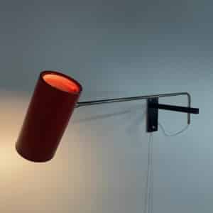 Rode Wandlamp Model 39 van Willem Hagoort voor Hagoort Lampen, 1960s