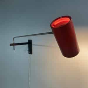Rode Wandlamp Model 39 van Willem Hagoort voor Hagoort Lampen, 1960s