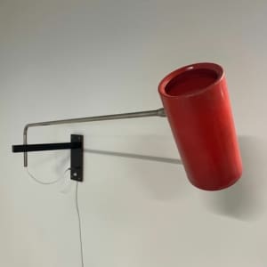Rode Wandlamp Model 39 van Willem Hagoort voor Hagoort Lampen, 1960s