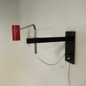 Rode Wandlamp Model 39 van Willem Hagoort voor Hagoort Lampen, 1960s