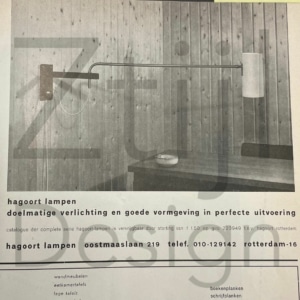 Rode Wandlamp Model 39 van Willem Hagoort voor Hagoort Lampen, 1960s
