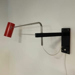 Rode Wandlamp Model 39 van Willem Hagoort voor Hagoort Lampen, 1960s