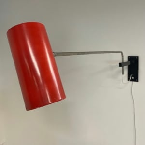 Rode Wandlamp Model 39 van Willem Hagoort voor Hagoort Lampen, 1960s