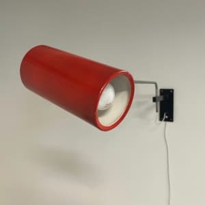 Rode Wandlamp Model 39 van Willem Hagoort voor Hagoort Lampen, 1960s