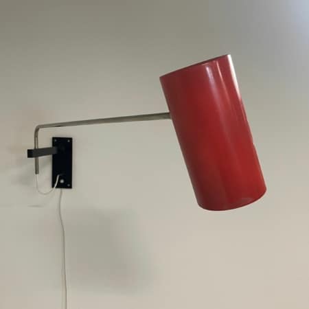 Rode Wandlamp Model 39 van Willem Hagoort voor Hagoort Lampen, 1960s