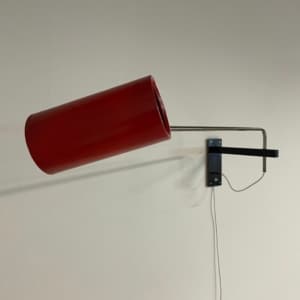 Rode Wandlamp Model 39 van Willem Hagoort voor Hagoort Lampen, 1960s