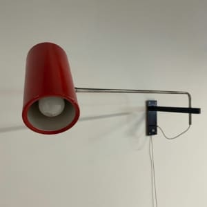 Rode Wandlamp Model 39 van Willem Hagoort voor Hagoort Lampen, 1960s