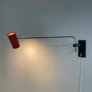 Rode Wandlamp Model 39 van Willem Hagoort voor Hagoort Lampen, 1960s