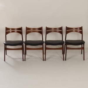 Teak Eetkamerstoelen van Erik Buck voor CHR. Christensens, 1960 &#8211; Set van 4