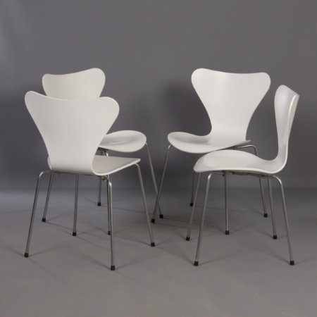 Witte Vlinderstoelen van Arne Jacobsen voor Fritz Hansen, 2008 | Set van 4