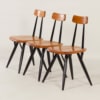 Vroege Pirkka Stoelen van Ilmari Tapiovaara voor Laukaan Puu, 1950s | Set van 3