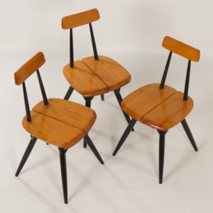 Vroege Pirkka Stoelen van Ilmari Tapiovaara voor Laukaan Puu, 1950s | Set van 3