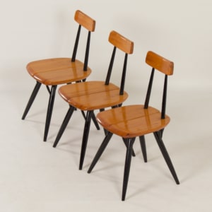 Vroege Pirkka Stoelen van Ilmari Tapiovaara voor Laukaan Puu, 1950s | Set van 3