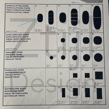 Super Elliptical Eettafel van Piet Hein en Bruno Mathsson voor Fritz Hansen, 1970s