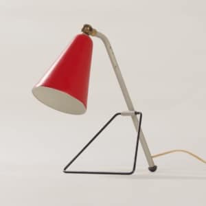 Rood Tafellampje van J.J.M. Hoogervorst voor Anvia, 1950s
