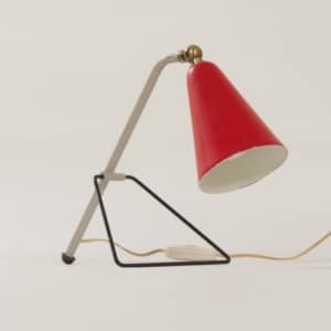 Rood Tafellampje van J.J.M. Hoogervorst voor Anvia, 1950s