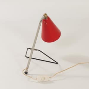 Rood Tafellampje van J.J.M. Hoogervorst voor Anvia, 1950s