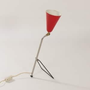 Rood Tafellampje van J.J.M. Hoogervorst voor Anvia, 1950s