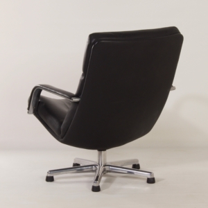 Zwarte F154 Fauteuil van Geoffrey Harcourt voor Artifort, 1980s | Zwart Leer