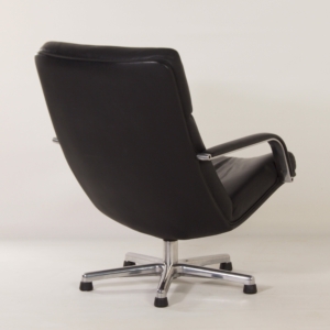Zwarte F154 Fauteuil van Geoffrey Harcourt voor Artifort, 1980s | Zwart Leer