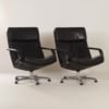 Zwarte F154 Fauteuils van Geoffrey Harcourt voor Artifort, 1980s | Set van 2 Leer