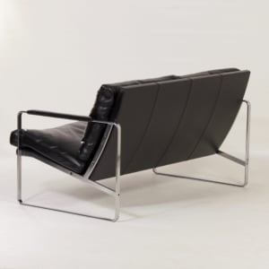 Bankje van Preben Fabricius voor Walter Knoll, 1990s &#8211; Zwart Leer
