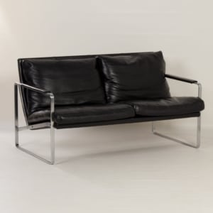 Bankje van Preben Fabricius voor Walter Knoll, 1990s &#8211; Zwart Leer