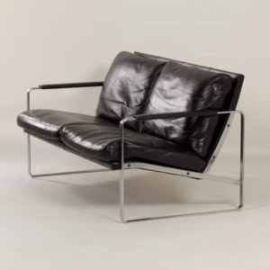 Bankje van Preben Fabricius voor Walter Knoll, 1990s &#8211; Zwart Leer