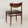 Palissander Eetkamerstoelen met nieuw zwart Leder, 1960s | Set van 4
