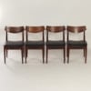 Palissander Eetkamerstoelen met nieuw zwart Leder, 1960s | Set van 4