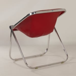 Plona Stoel in Rood Leer van Giancarlo Piretti voor Castelli, 1970s