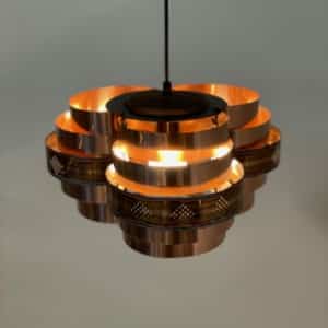 Deense Hanglamp door Werner Schou voor Coronell Elektro, 1970s | Koper