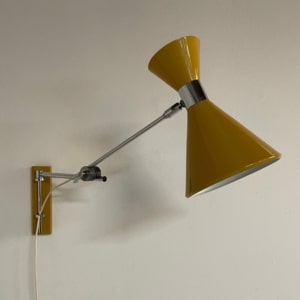 Gele Diabolo Wandlamp van Herda, 1970s