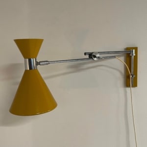 Gele Diabolo Wandlamp van Herda, 1970s