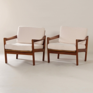 Deense Fauteuils van Illum Wikkelsø voor Niels Eilersen, 1960s &#8211; Set van Twee