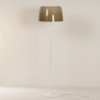 Mid-Century Vloerlamp met Bruine Kunststof Kap en Tulip Voet, 1970s