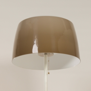 Mid-Century Vloerlamp met Bruine Kunststof Kap en Tulip Voet, 1970s