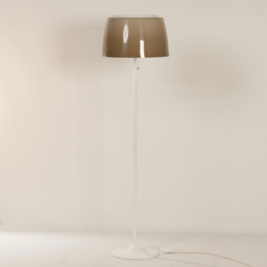 Mid-Century Vloerlamp met Bruine Kunststof Kap en Tulip Voet, 1970s