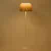 Mid-Century Vloerlamp met Bruine Kunststof Kap en Tulip Voet, 1970s