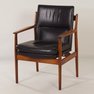 Deense Leunstoel 431 van Arne Vodder voor Sibast, 1960s &#8211; Zwart Leer