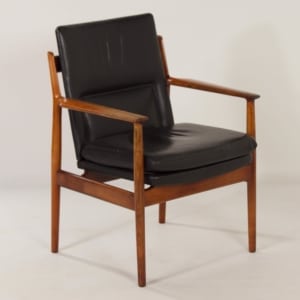 Deense Leunstoel 431 van Arne Vodder voor Sibast, 1960s &#8211; Zwart Leer