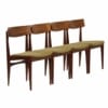 Palissander Eetkamerstoelen met nieuw zwart Leder, 1960s | Set van 4
