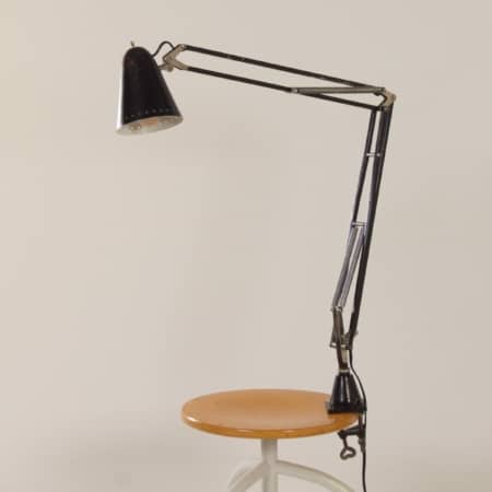 Zwarte Terry II Architectenlamp van Hala, 1950s