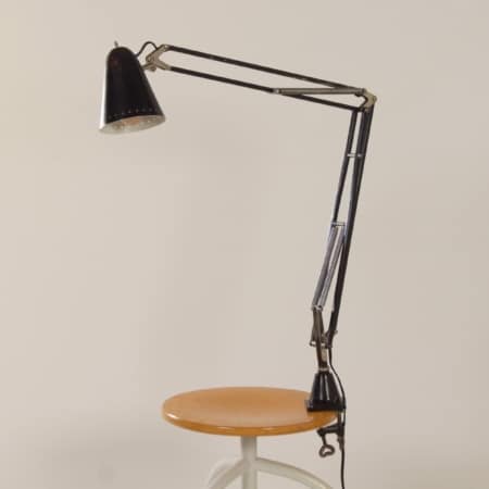 Zwarte Terry II Architectenlamp van Hala, 1950s