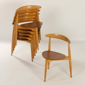 Heart Eetset van Hans Wegner voor Fritz Hansen, 1950s