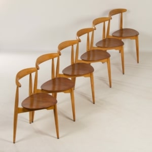 Heart Eetset van Hans Wegner voor Fritz Hansen, 1950s
