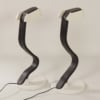 Paar iGuzzini Snocky Tafellampen van Bruno Gecchelin, 1980s | Zwart Wit